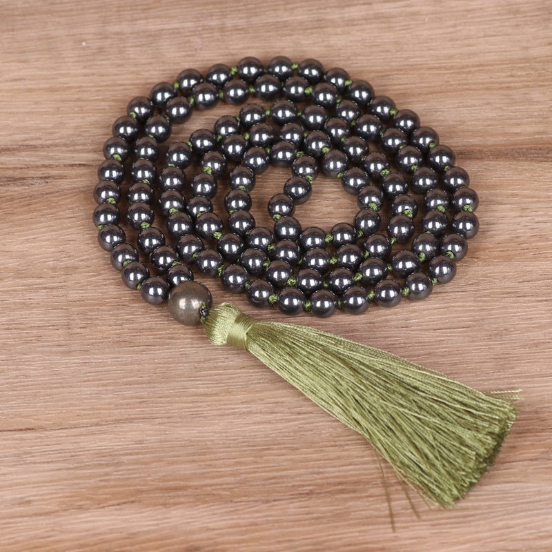 Meditation Hematite Soft Fringe Necklace