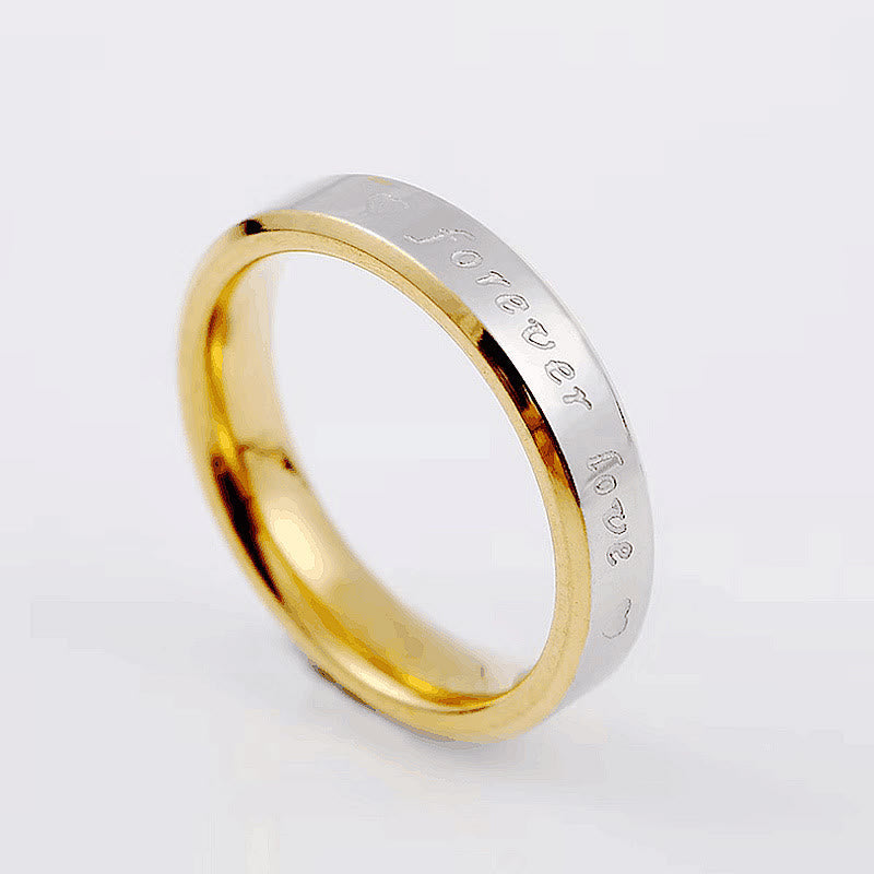 Personalized Two Tone Gold & Silver Couples Forever Ring