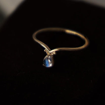 Faux Natural Blue Moonstone Niche Design Ring