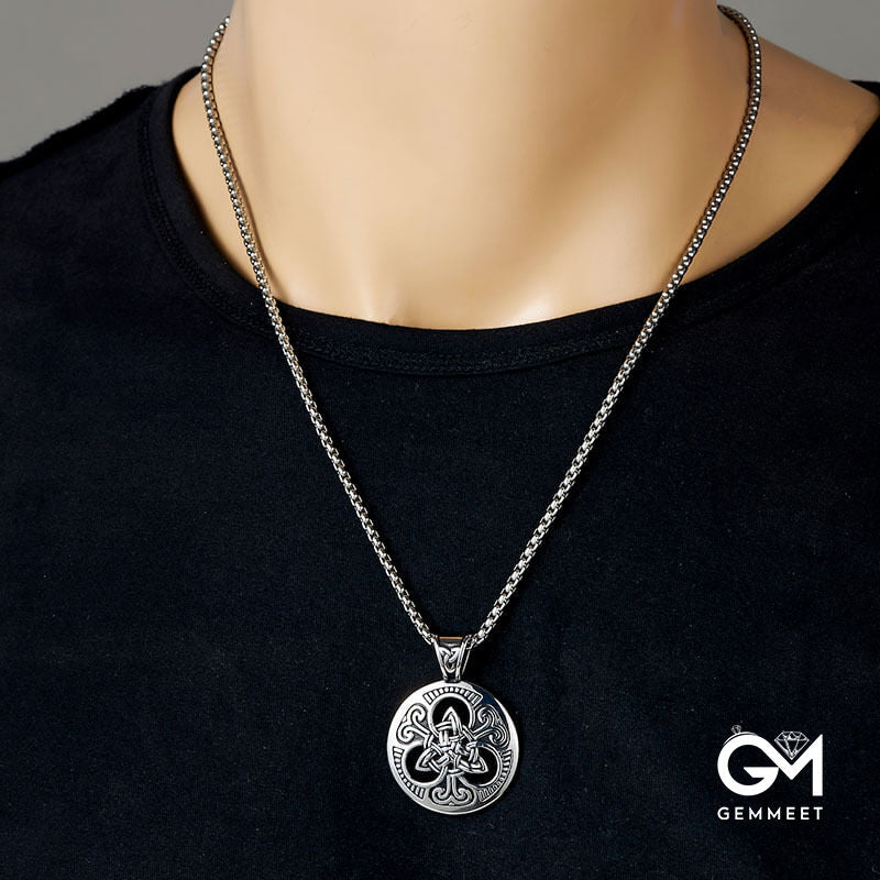 Stainless Steel Concentric Knot Round Necklace