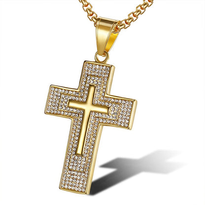 Hip Hop Jewelry Gold Plated Zirconia Cross Pendant