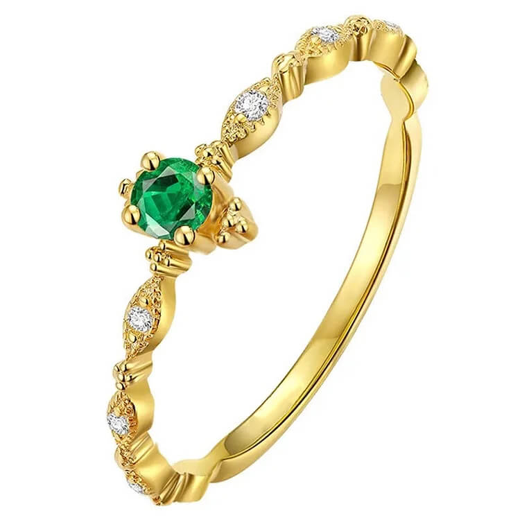 Emerald White Zirconia Ring