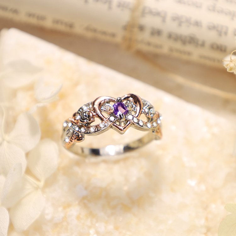 February Amethyst Birthstone Ring