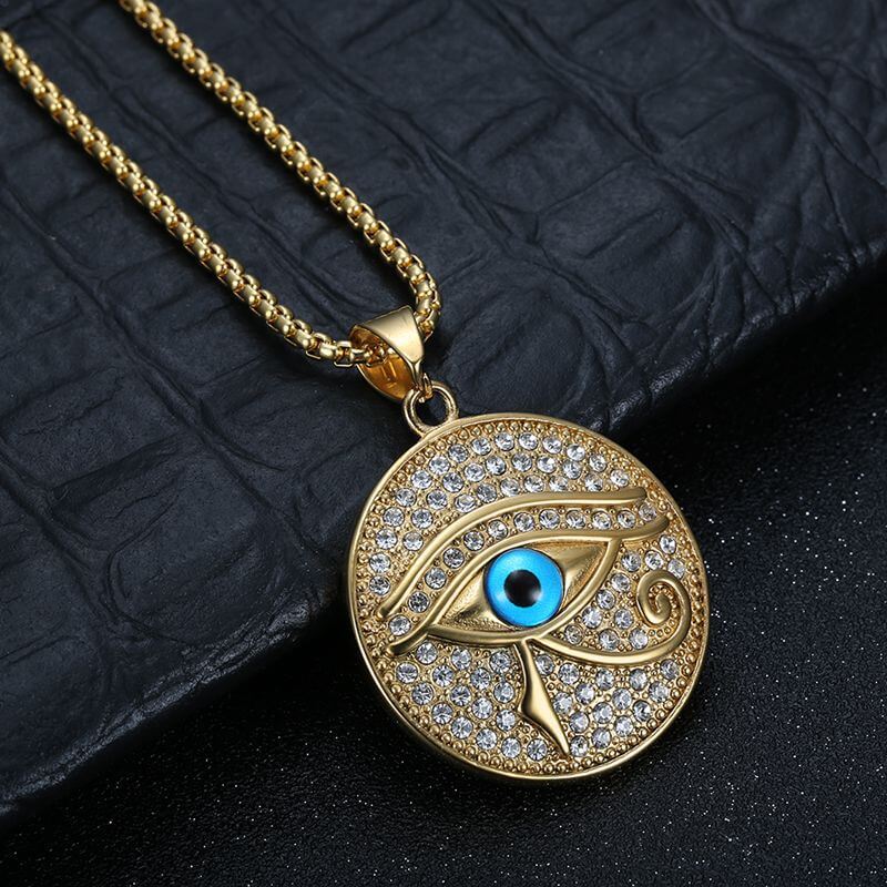 HIPHOP Gold-plated Zircon Eye of Horus Pendant