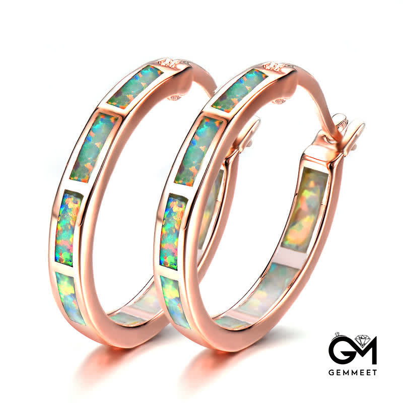 Creative Round Color Opal Earrings