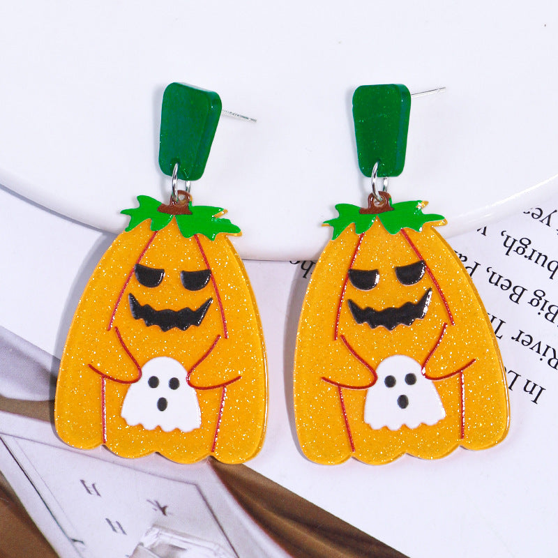 Halloween Pumpkin Devil Ghost Acrylic Earrings