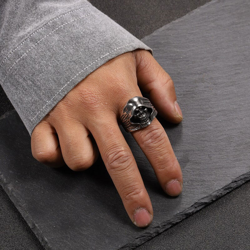 Vintage Men's Punk Death Skull Ring