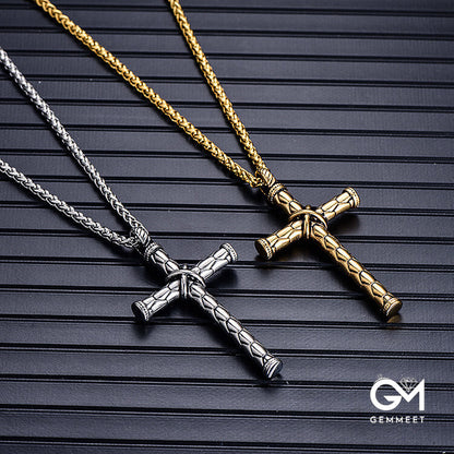 Titanium Steel Vintage Cross Necklace