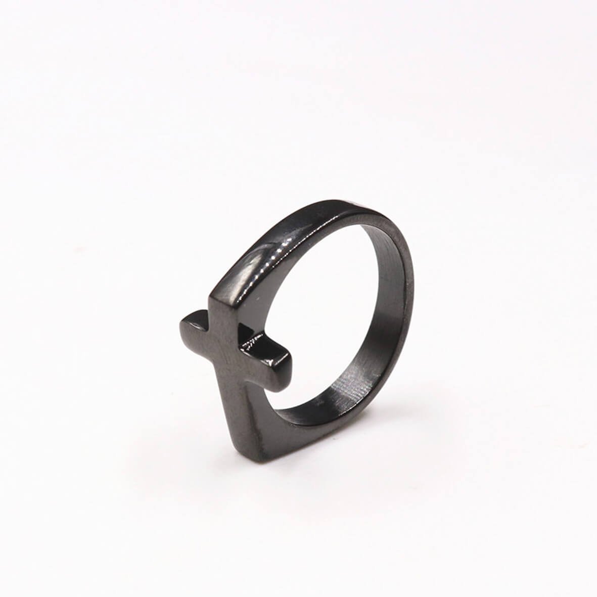 Fine Polished Cross Stainless Steel Ring