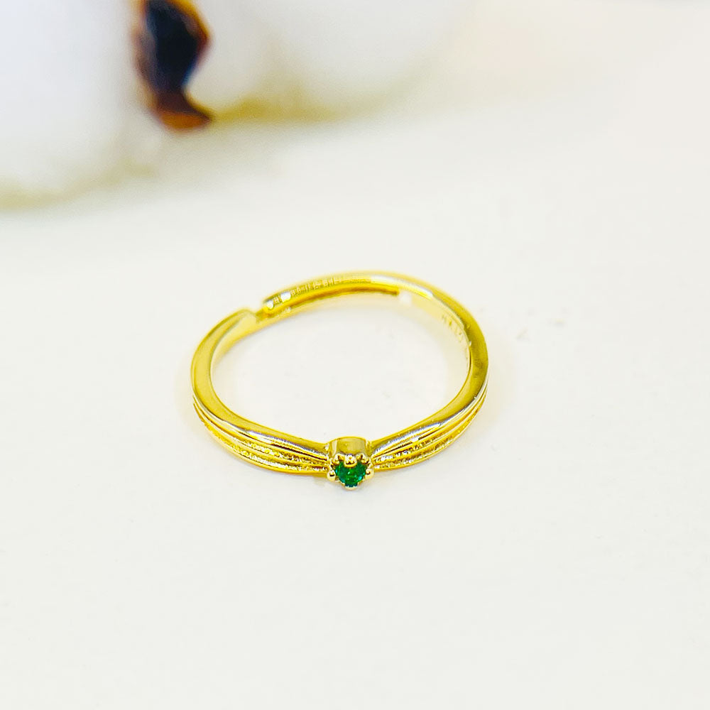 Green Island Inlaid Green Zircon Ring