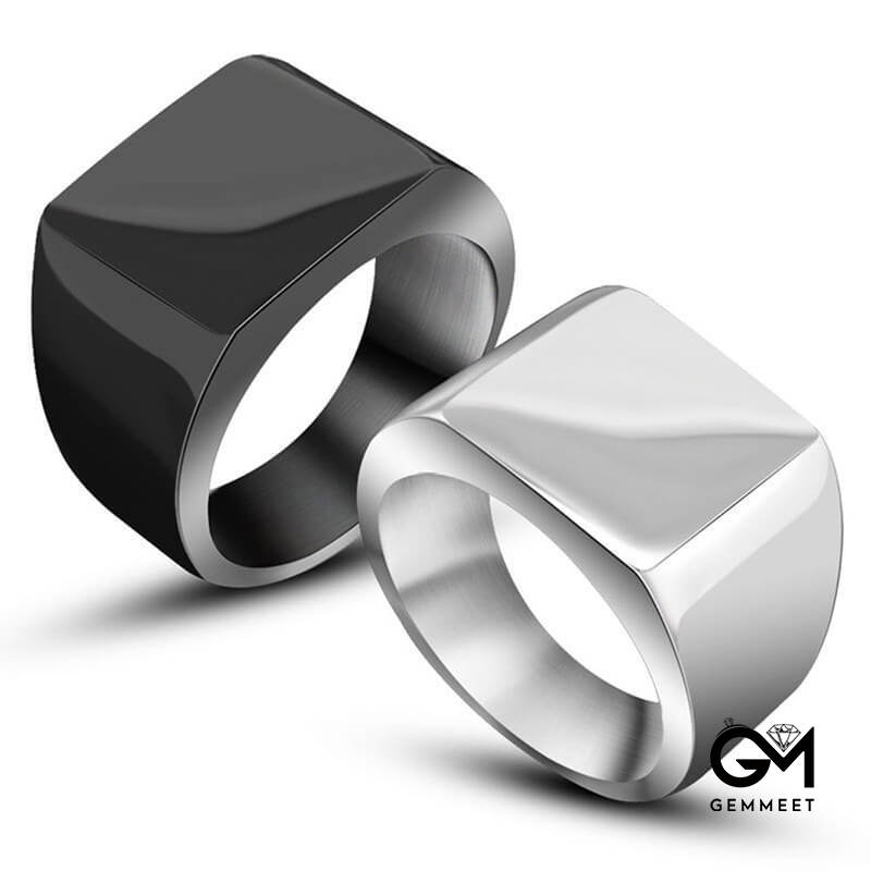 Titanium Steel Simple Square Ring