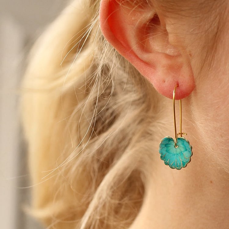 Turquoise Leaf Earrings