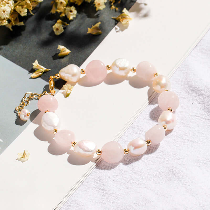 Natural Crystal Pearl Gemstone Bracelet