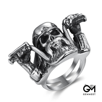 Stainless Steel Motorcycle Ring for Men