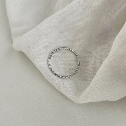 S925 Sterling Silver Simple Texture Fine Textured Ring