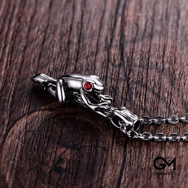 Titanium Steel Overbearing Frog Necklace for Men