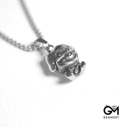 Cute Want Want Dog Titanium Steel Necklace