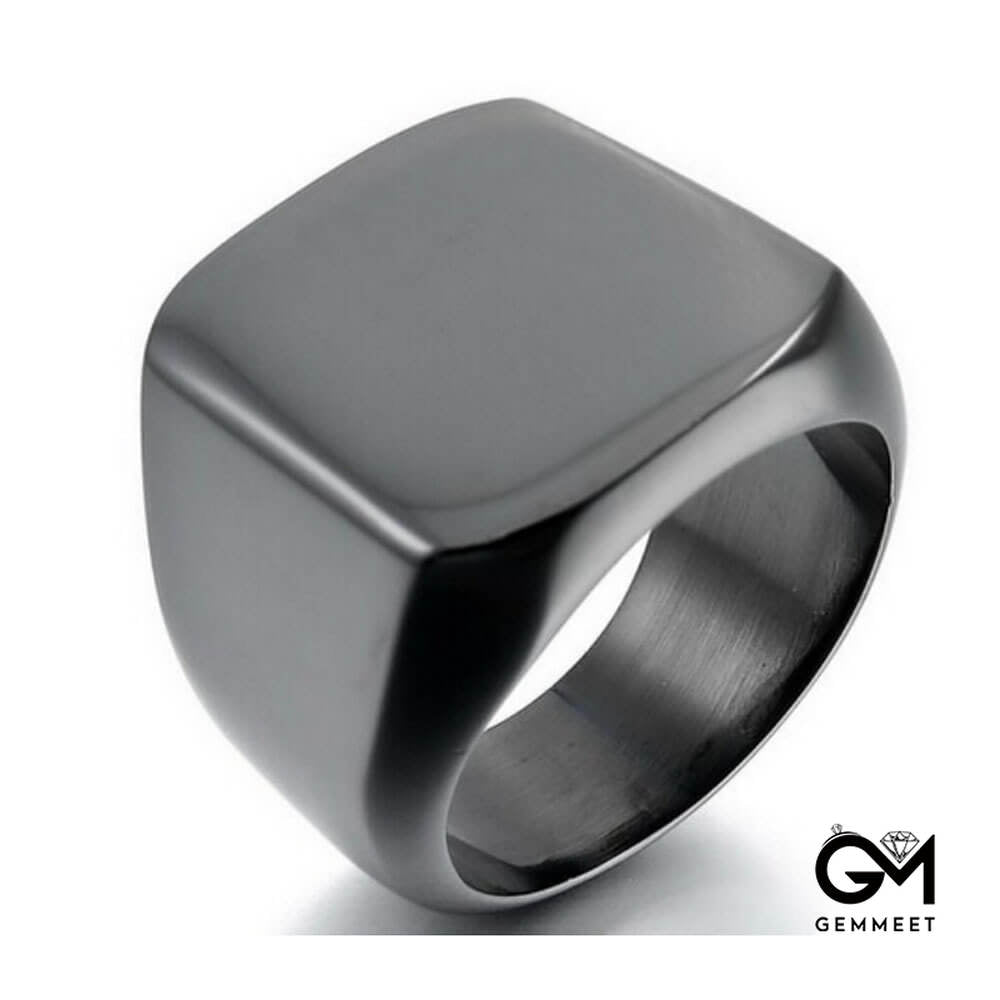 Titanium Steel Square Smooth Stainless Steel Ring