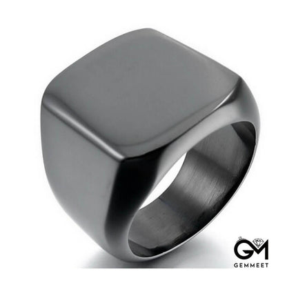 Titanium Steel Square Smooth Stainless Steel Ring