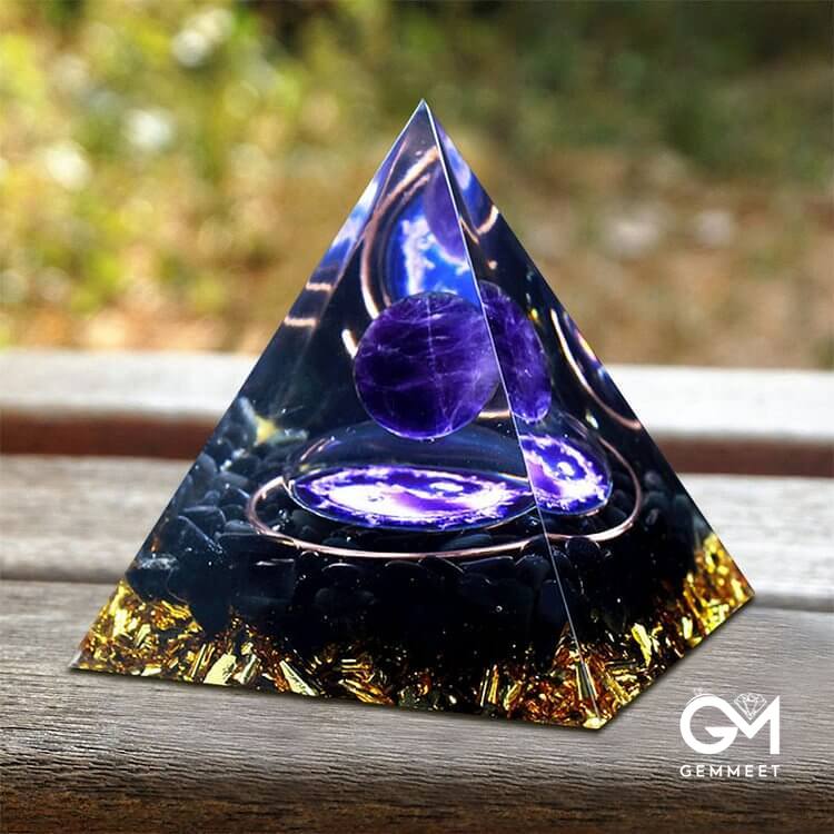 Tourmaline Amethyst Orgone Pyramid