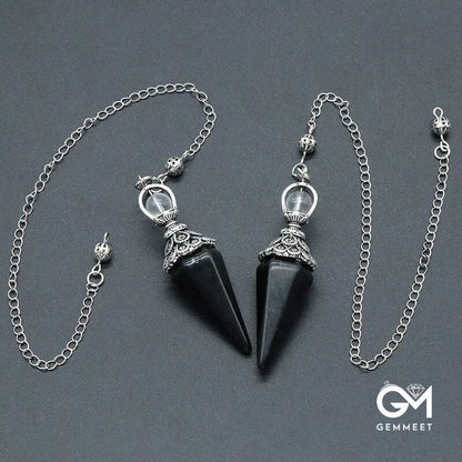 Obsidian Pyramidal Hexagon Spirit Pendulum