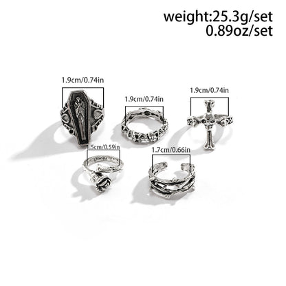 Halloween 5 Pcs Vampires Symbol Rings Set