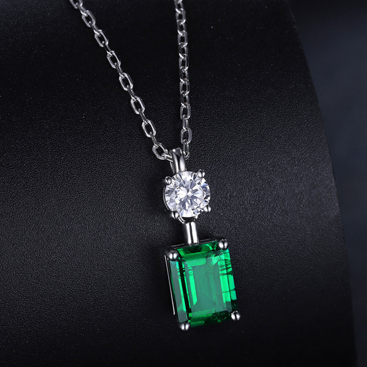 Bottle Shape Rectangle Emerald Chain