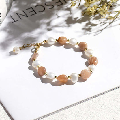 Natural Crystal Pearl Gemstone Bracelet