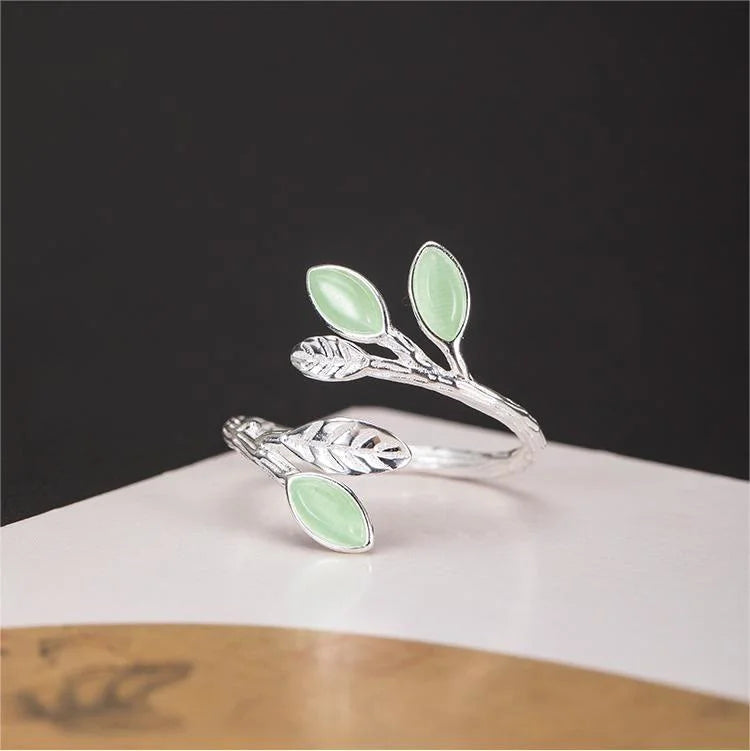 Marquise Shape Open Leaf Ring