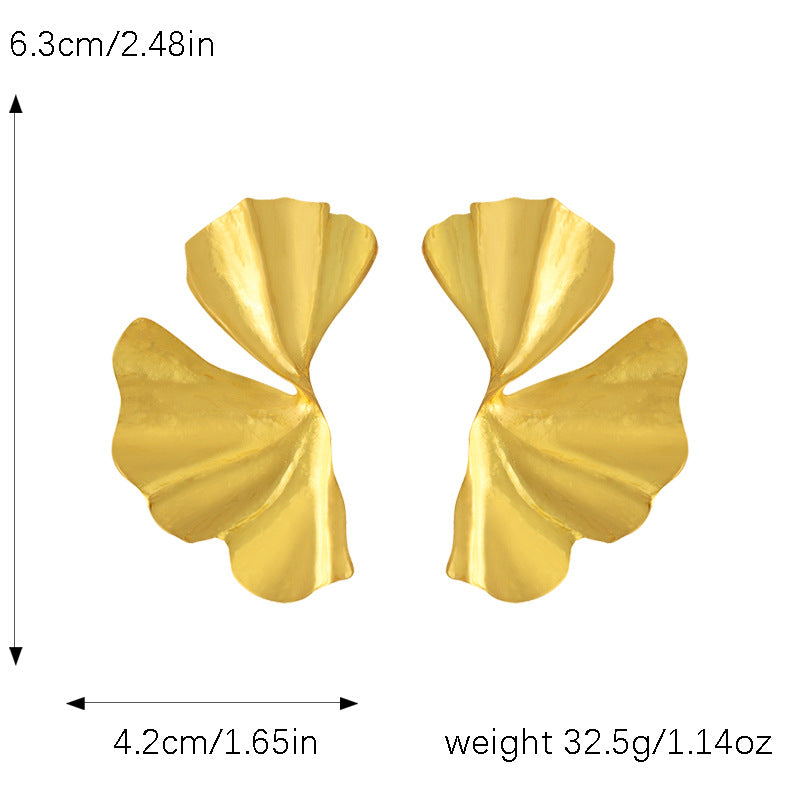 Fashion Temperament Simple Design Sense Ginkgo Leaf Earrings