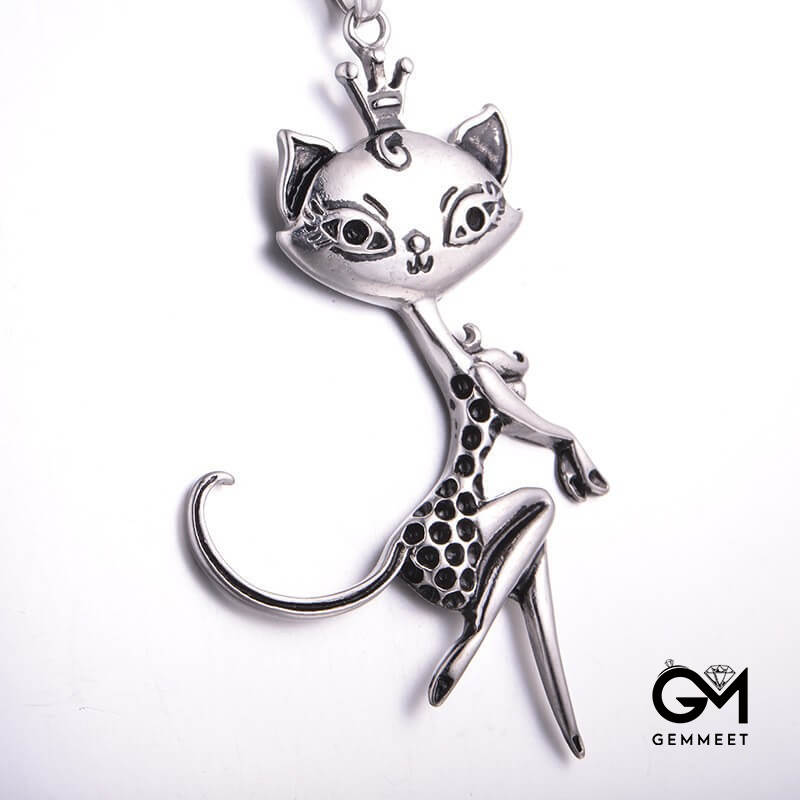 Stainless Steel Kitten Cute Smart Necklace