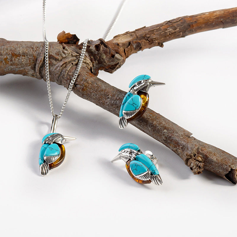 Turquoise Bird Earrings