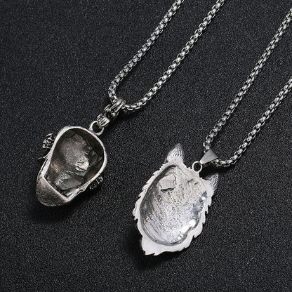 Domineering Simple Alloy Wolf Head Men's Skull Necklace