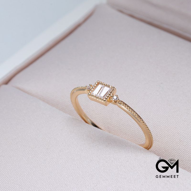 Simple Classic Square Zircon Ring