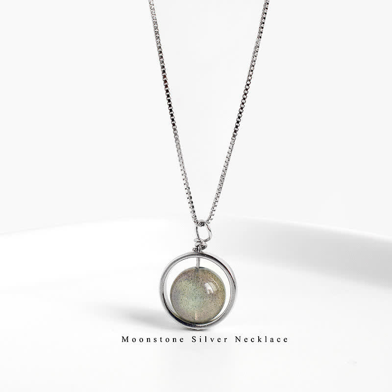 S925 Moonstone Love Planet Pendant