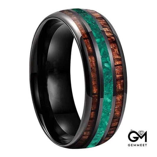 “Strong Shield”-Malachite With Tungsten Steel Ring