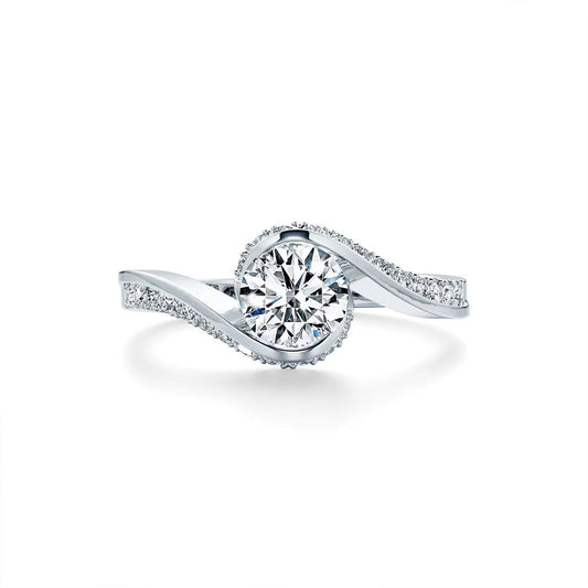 White Gold Infinite Channel Setting Stones Moissanite Ring