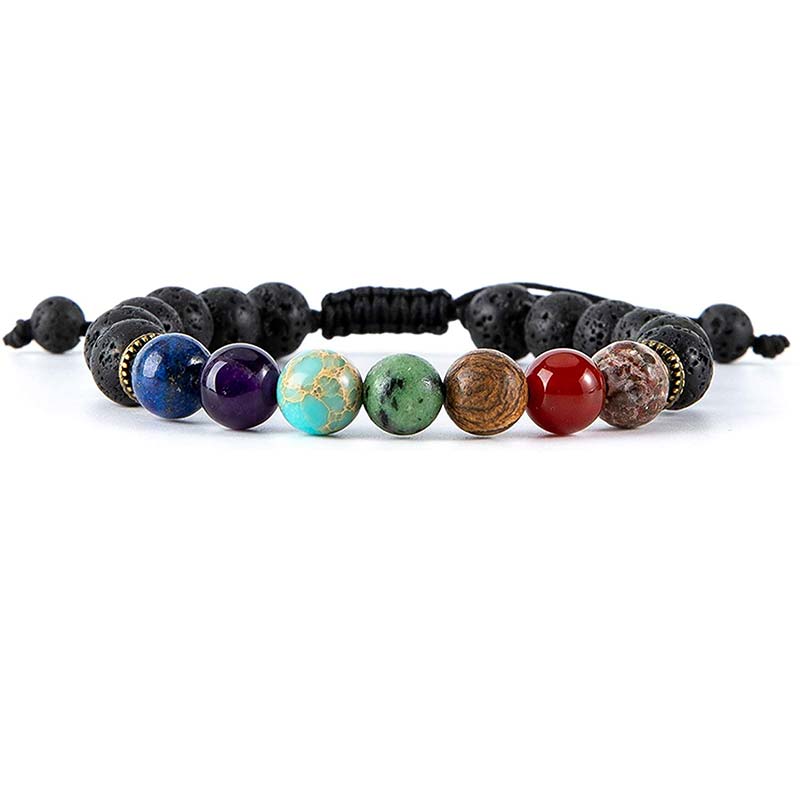 Agate Real Stone Lava Stones Chakra Bracelet