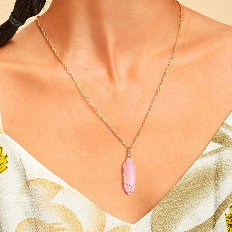 Warhead Natural Rough Gemstone Necklace