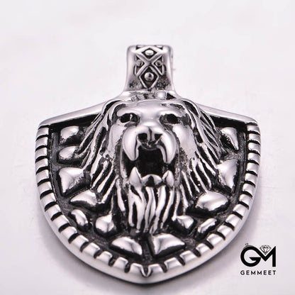 Stainless Steel Lion Head Tag Necklace