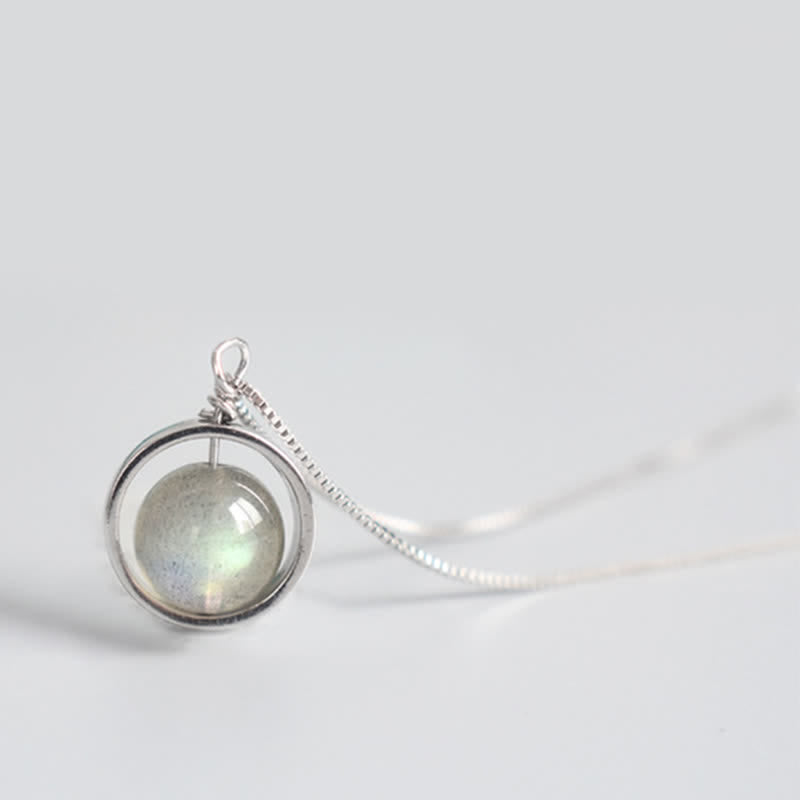 S925 Moonstone Love Planet Pendant