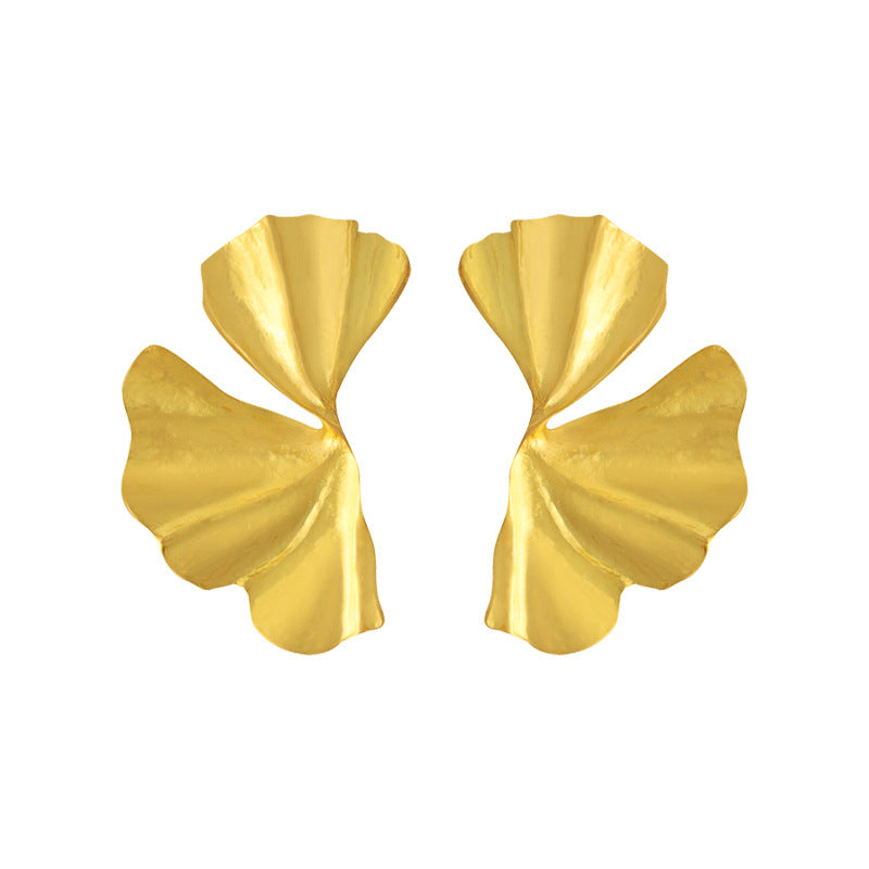 Fashion Temperament Simple Design Sense Ginkgo Leaf Earrings