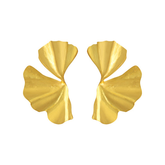 Fashion Temperament Simple Design Sense Ginkgo Leaf Earrings