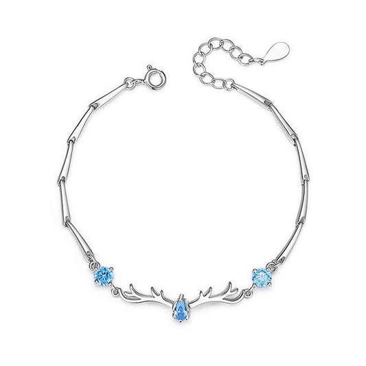 Aquamarine Gem Elk Shape KIARA Bracelet