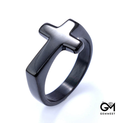 Titanium Steel Ring Cross Ring