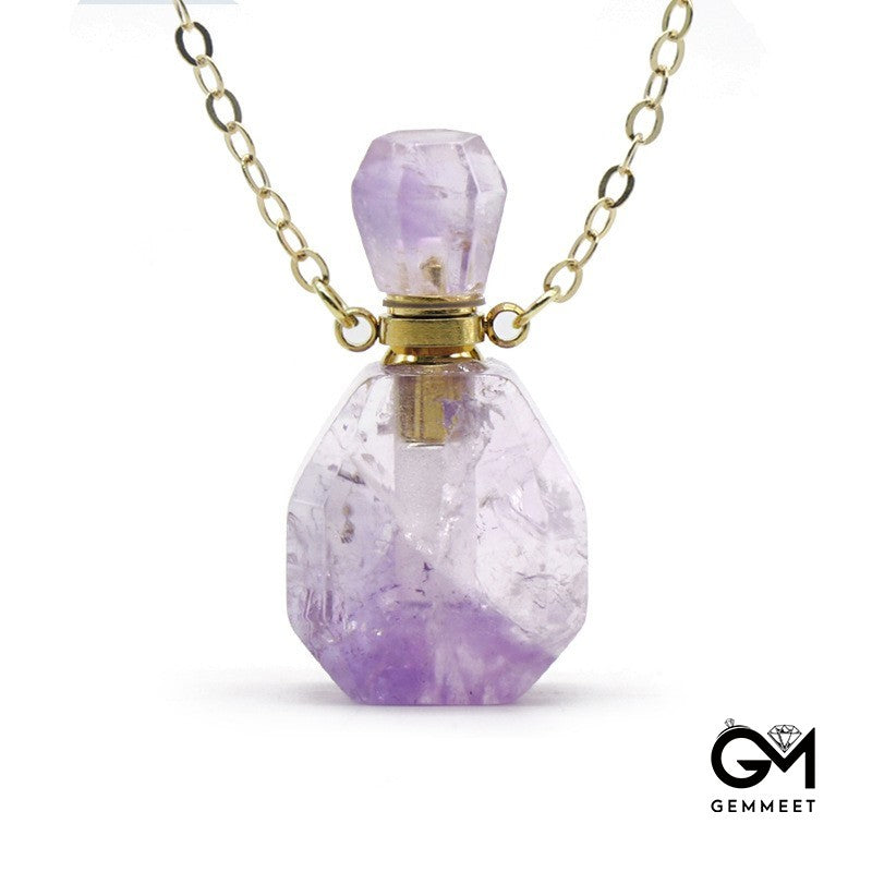 Amethyst Wishing Bottle Pendant Necklace