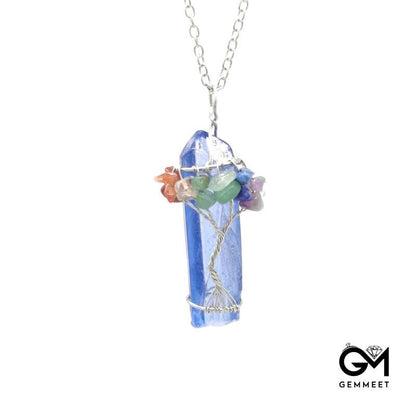 Spray Painted Crystal Pillar Necklace