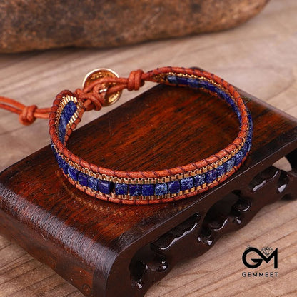 Lapis Lazuli Hand-Woven Bracelet