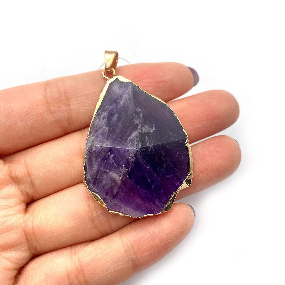 Delicate Natural Amethyst Gem Irregular Necklace