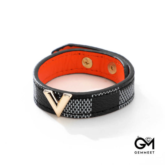 Fashion V-shaped Leather Stripe Bracelet